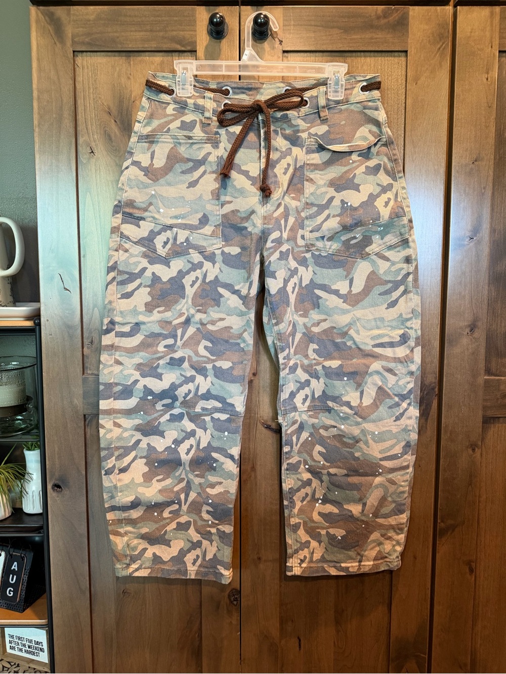 Women’s Camo Utility Barrel Pants - Green Brown Camouflage